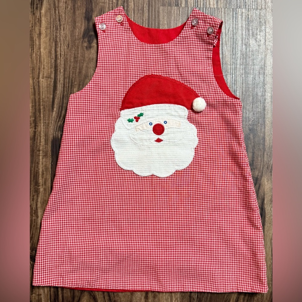Vintage The Bailey Boys Red Gingham Santa Dress